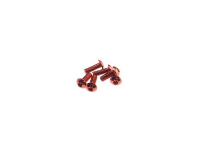 HIRO SEIKO Hex Button Screw M3x18  [Red]  6 pcs
