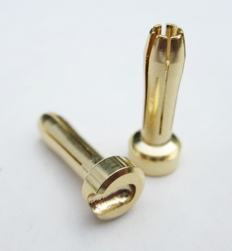 TQ Racing 18mm 4mm HD bullet male connector-pair GOLD