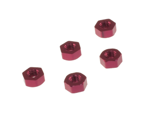 Aluminum Flat Nut M3 Red	(5 pcs)