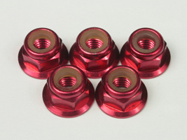 T.O.P. Photon M4 Aluminum Flange Nylon Nut Red (5 pcs)