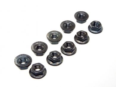 M4 Alum.Serrated Wheel Nut Black (10 pcs)