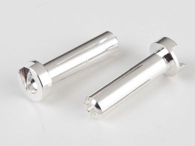 TQ Racing 18mm 4mm bullet male connectors-pair SILVER